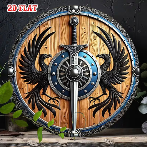 Wikinger schild schwert rabe - wikinger,